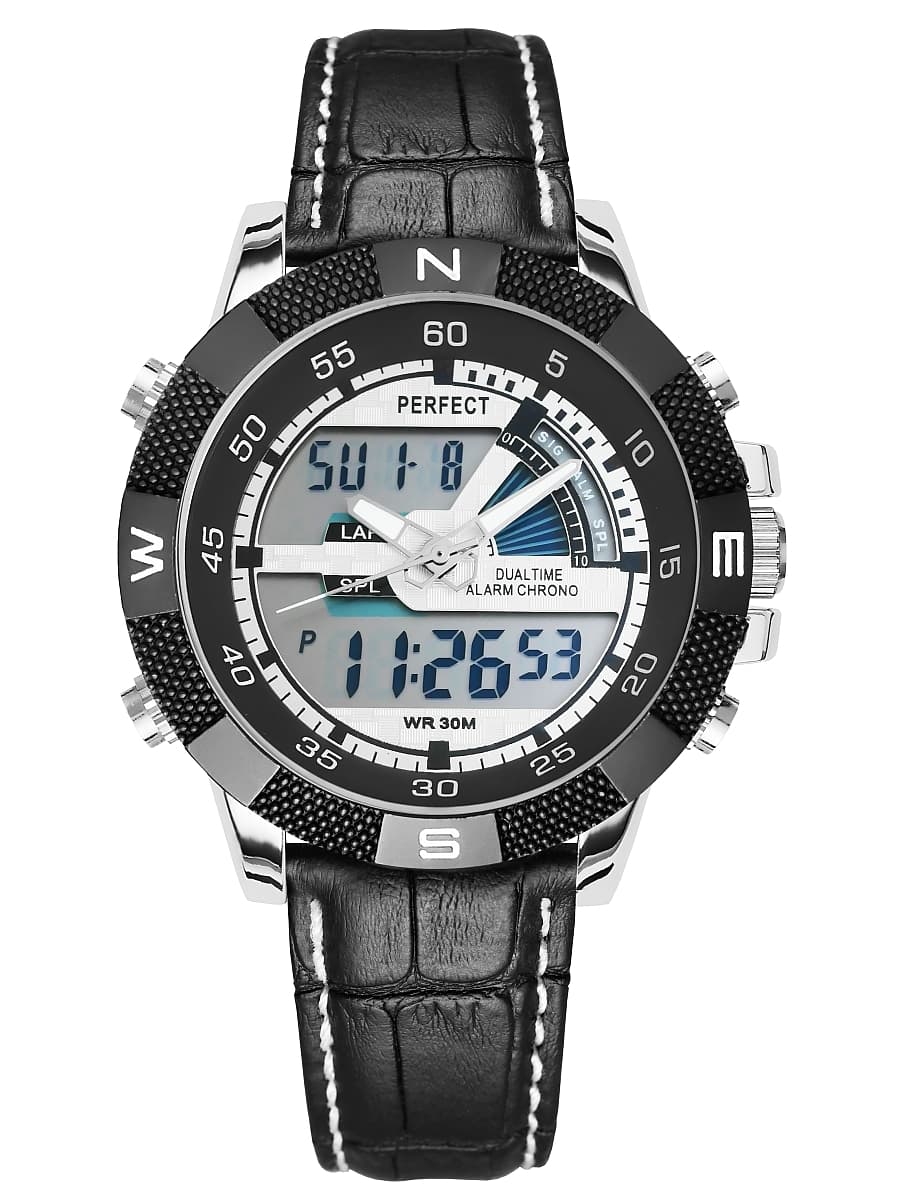 Nowoczesny Zegarek Męski KANONIER LCD Dual Time ⌚