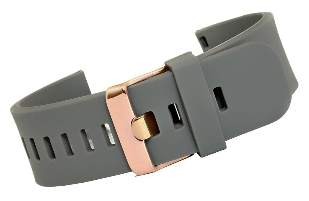 Elegancki silikonowy pasek szary z różowym złotem ✨