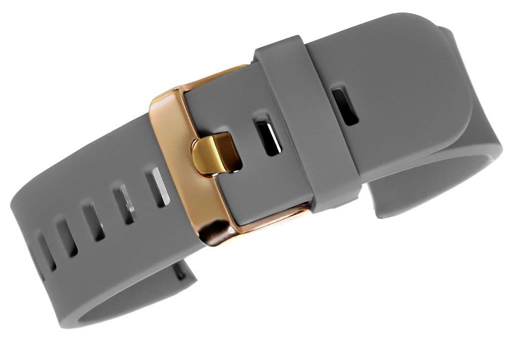 Elegancki silikonowy pasek szary z różowym złotem ✨