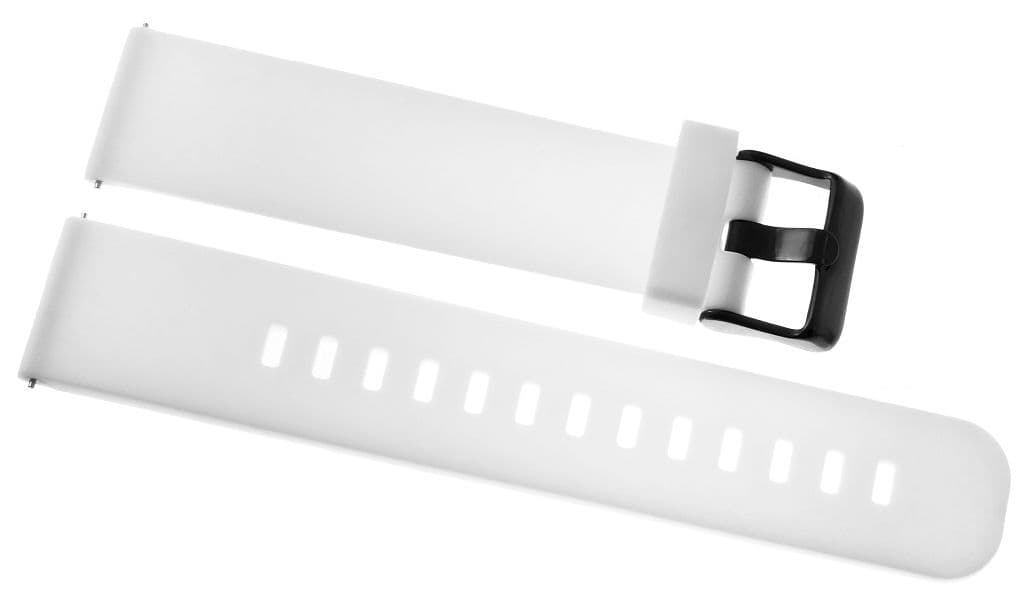 Elegancki Silikonowy Pasek Biało-Czarny 22mm do Smartwatcha ⌚