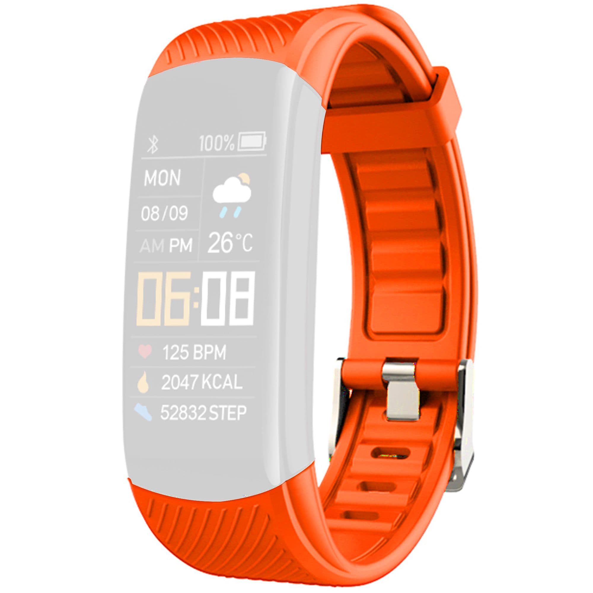 Energetyczny Pasek GIEWONT Fit&GO, Kompatybilny z GW200, Kolor Pomarańczowy 🍊