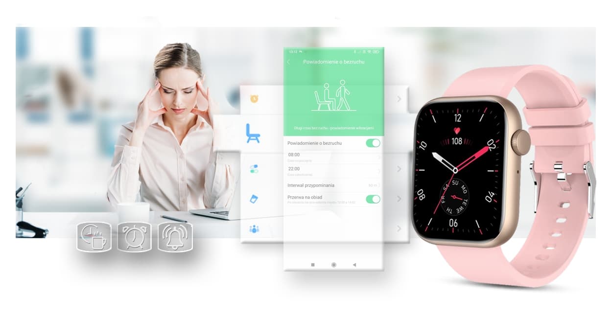 Elegancki damski smartwatch Gravity GT3-1 z fitnessem 🏃‍♀️