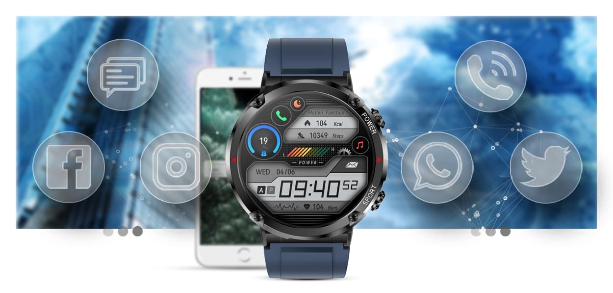 Elegancki Smartwatch Gravity GT21-5 Granatowy Pasek Silikonowy 🕰️