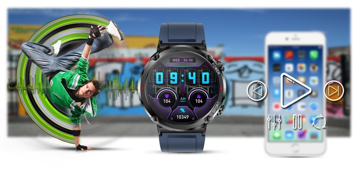 Elegancki Smartwatch Gravity GT21-5 Granatowy Pasek Silikonowy 🕰️