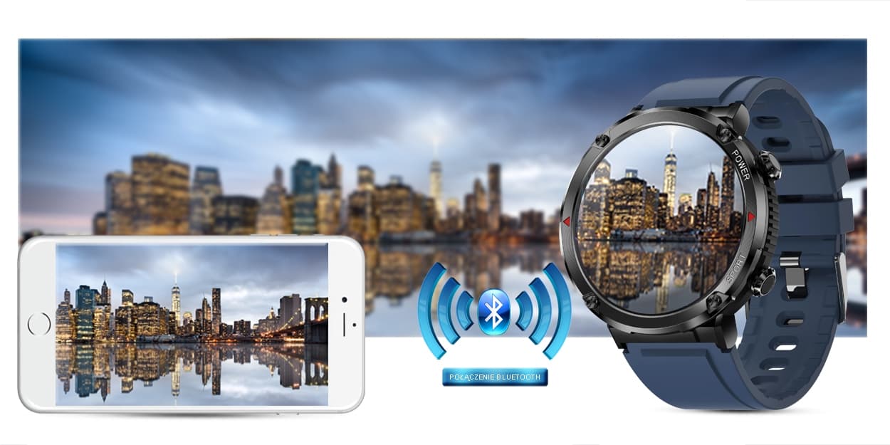 Elegancki Smartwatch Gravity GT21-5 Granatowy Pasek Silikonowy 🕰️