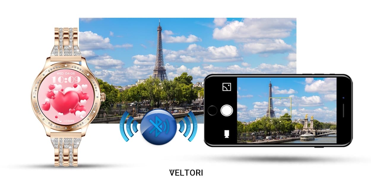 Elegancki damski smartwatch VELTORI VT350-1 Różowe Złoto 💖