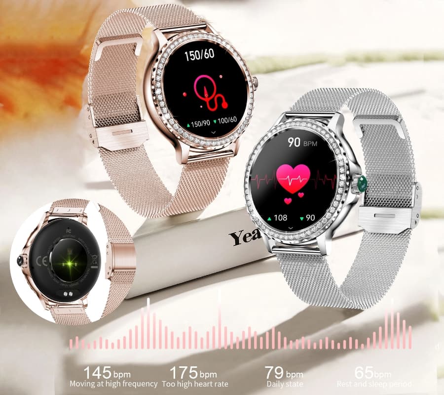 Elegancki damski smartwatch Rubicon Silver z bransoletą+paskiem ⌚