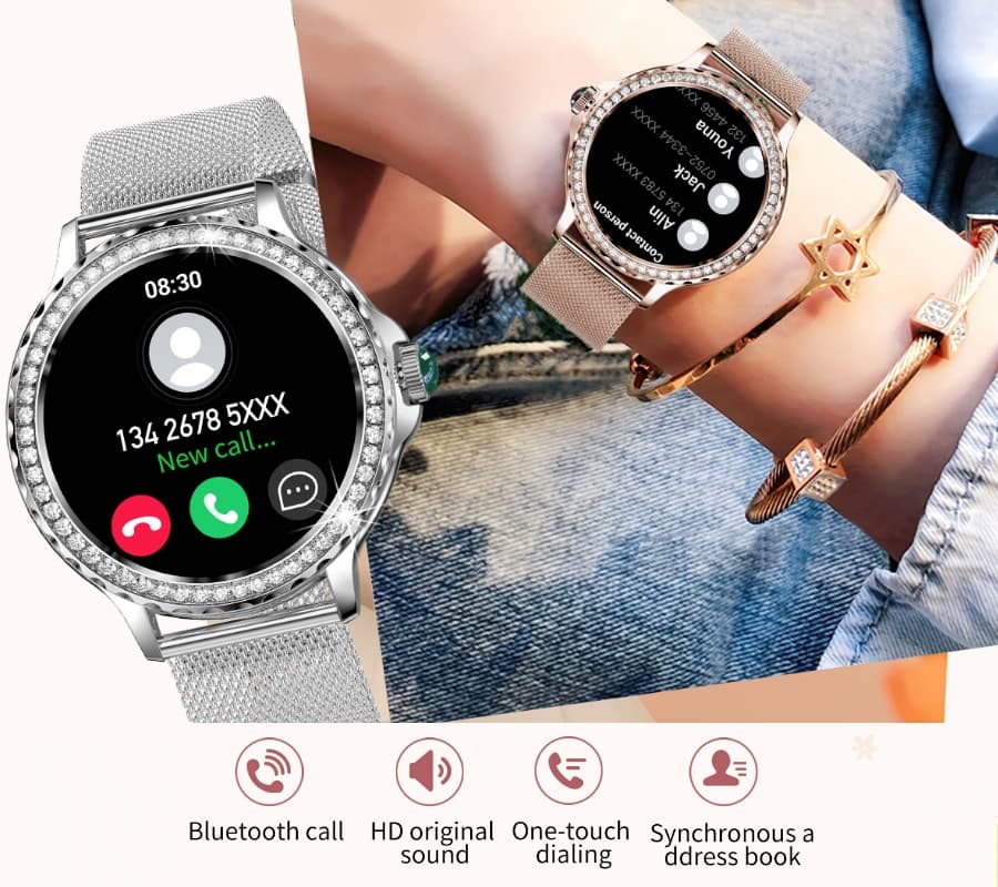 Elegancki damski smartwatch Rubicon Silver z bransoletą+paskiem ⌚