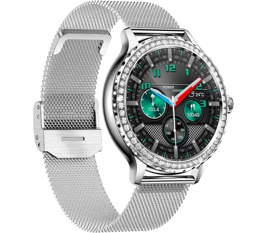 Elegancki damski smartwatch Rubicon Silver z bransoletą+paskiem ⌚
