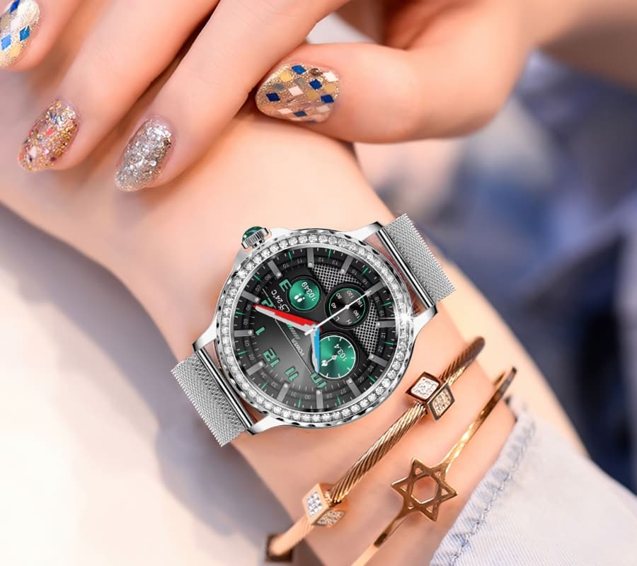 Elegancki damski smartwatch Rubicon Silver z bransoletą+paskiem ⌚