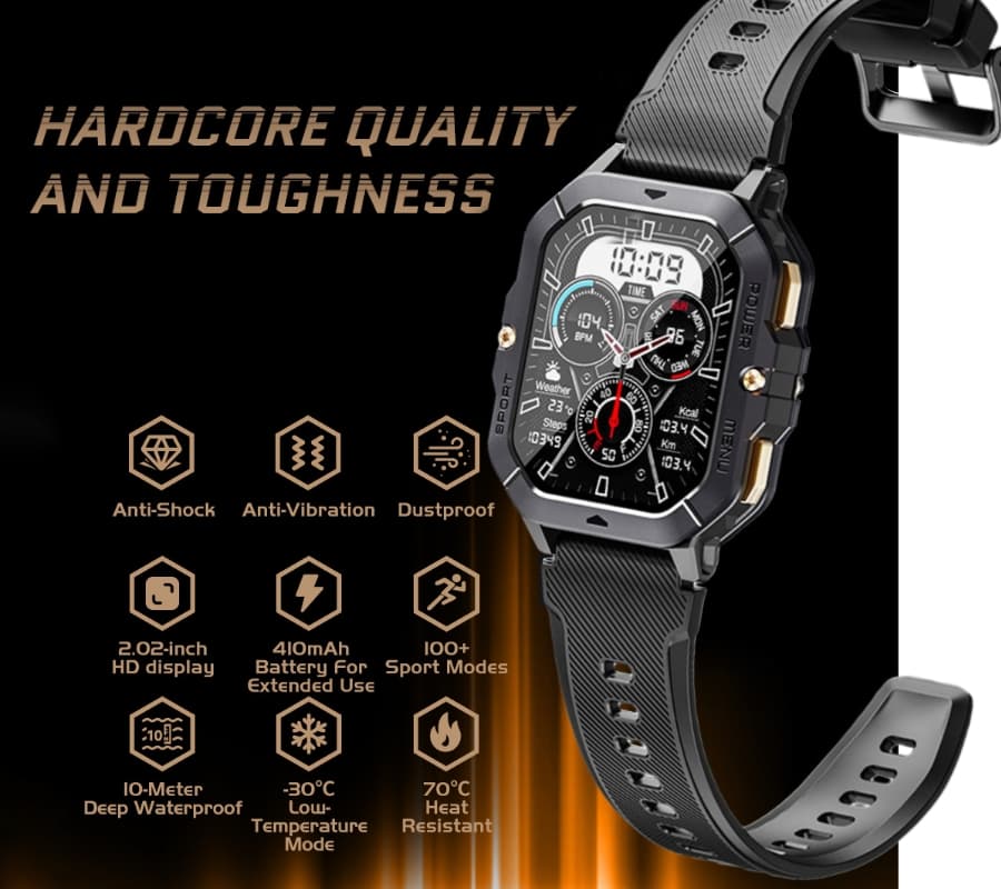 Męski Smartwatch Rubicon RNCF23-1 Black, Elegancki ⌚