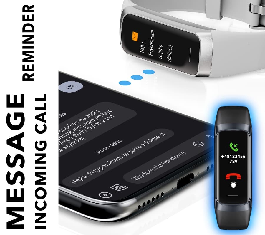 Stylowy damski smartband RUBICON RNCF05 Rose-Berry 🌹