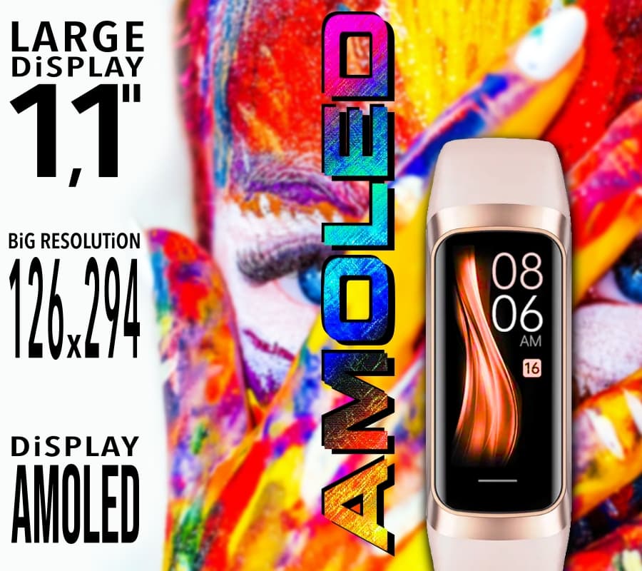 Stylowy damski smartband RUBICON RNCF05 Rose-Berry 🌹