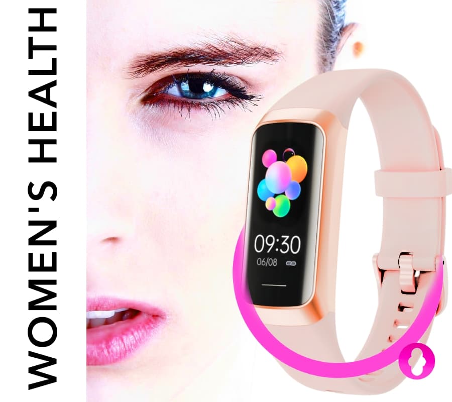 Stylowy damski smartband RUBICON RNCF05 Rose-Berry 🌹