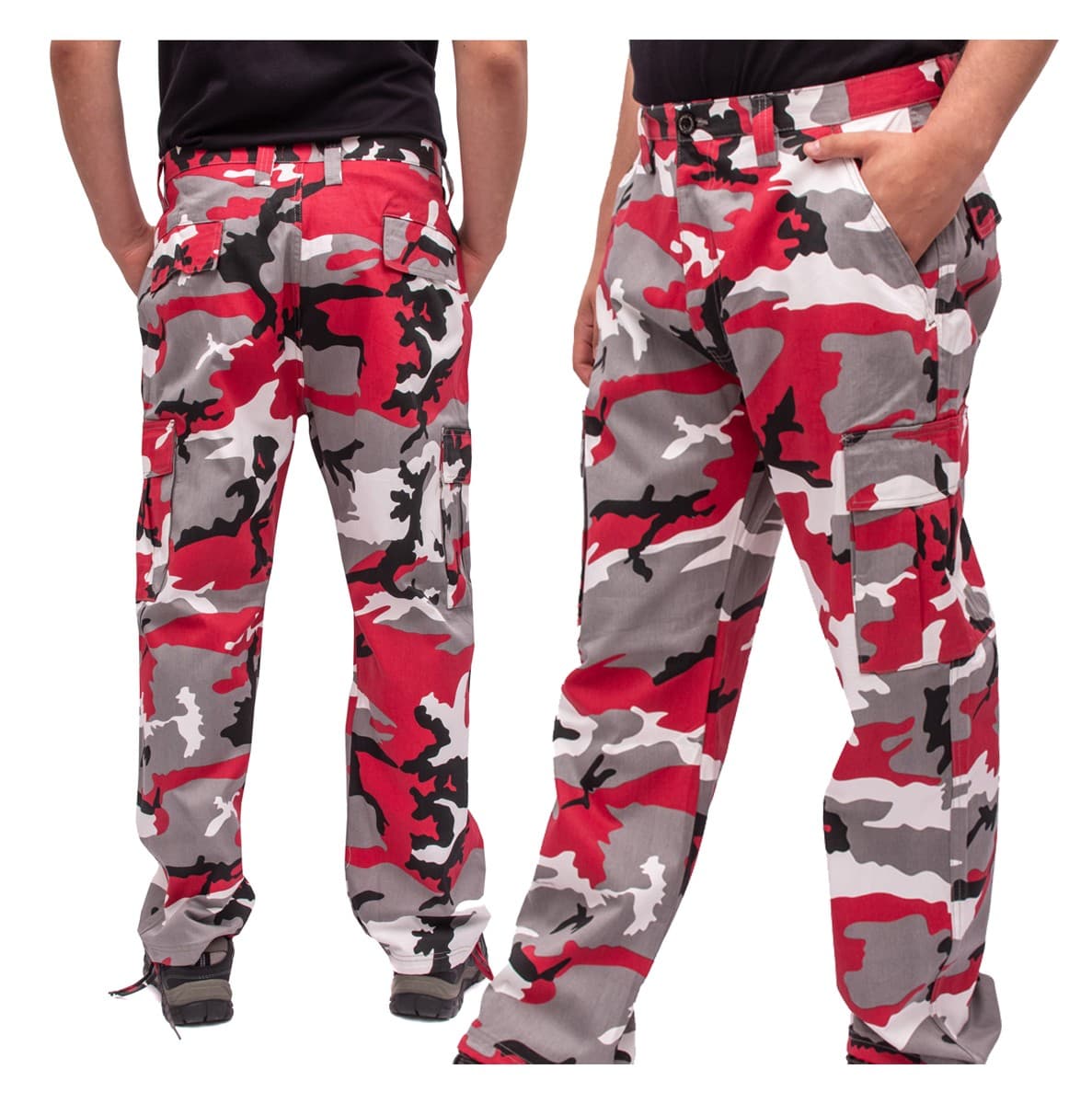 Bojówki Moro Męskie - Spodnie Robocze z 6 Kieszeniami, Rozmiar 38 👷