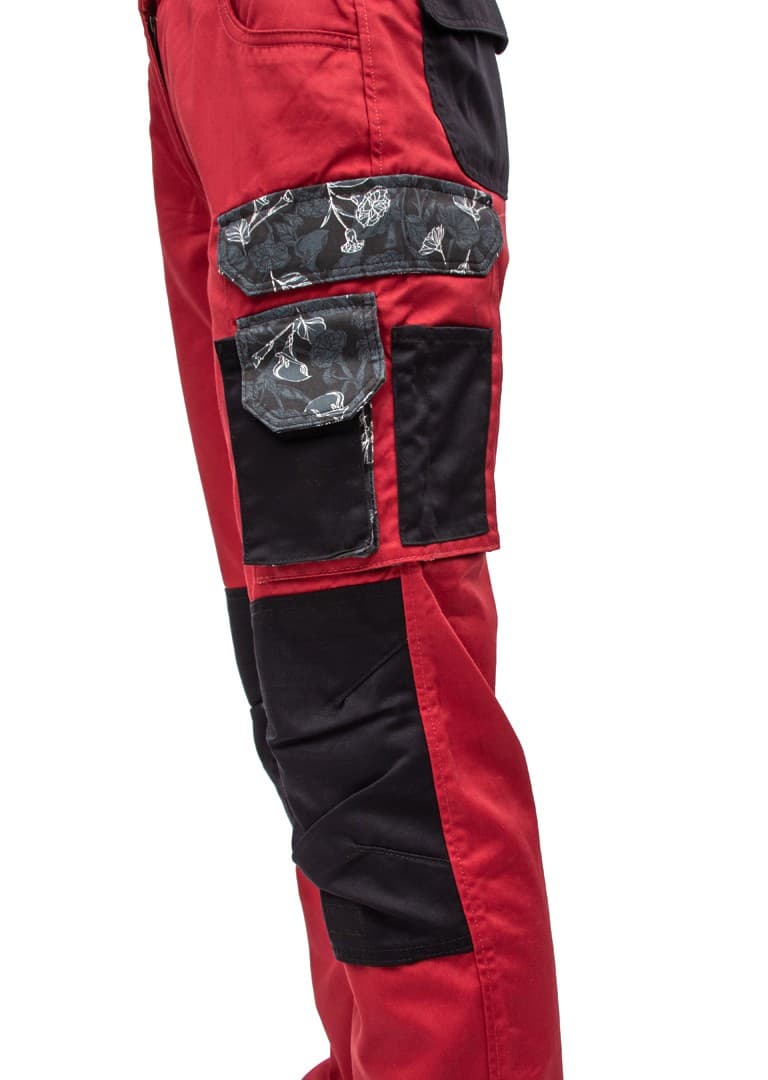 Czerwone Spodnie Robocze Damskie S36-XXL, Bezpieczeństwo i Styl 🛠️