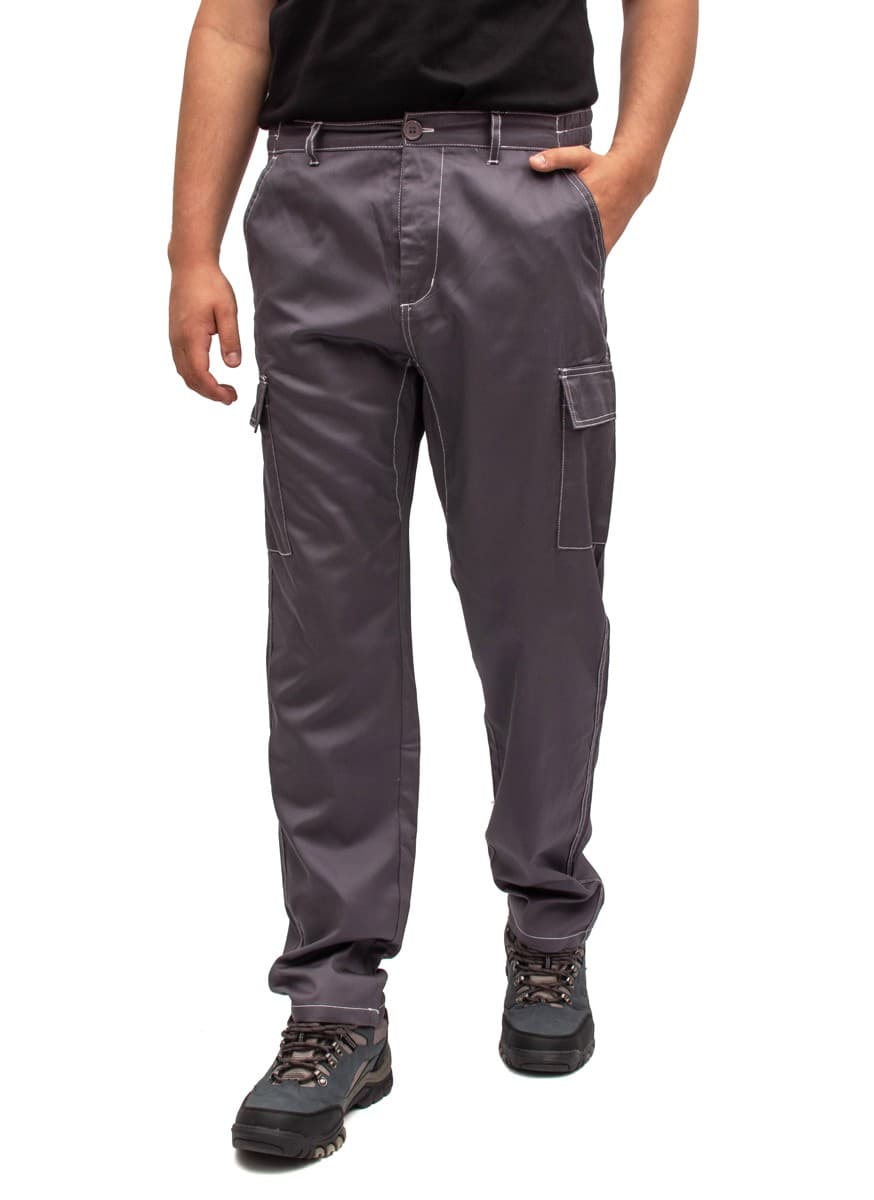 Lekkie Spodnie Robocze BHP Slim na Lato/Wiosnę, Szary, Rozmiar L 🛠️