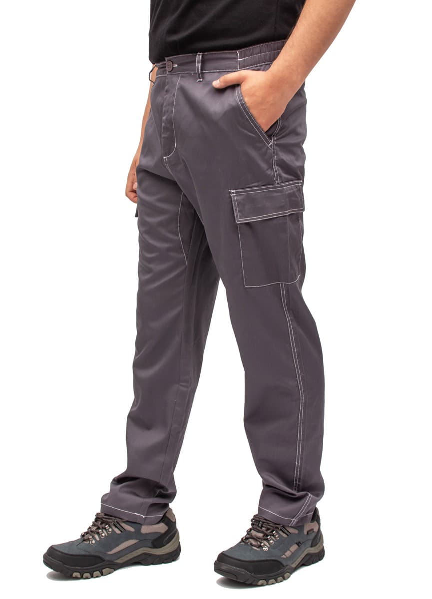 Lekkie Spodnie Robocze BHP Slim na Lato/Wiosnę, Szary, Rozmiar L 🛠️