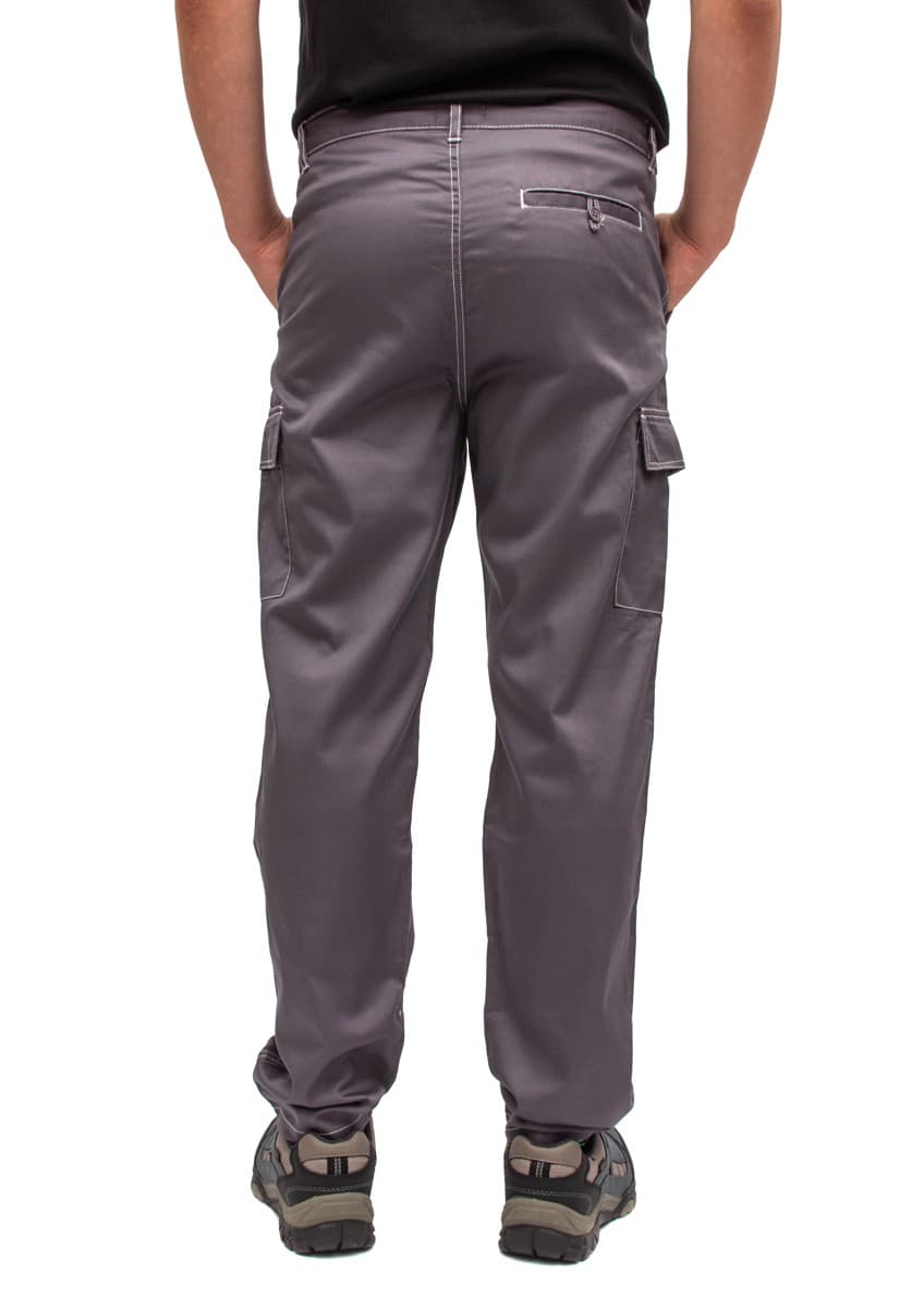 Lekkie Spodnie Robocze BHP Slim na Lato/Wiosnę, Szary, Rozmiar L 🛠️