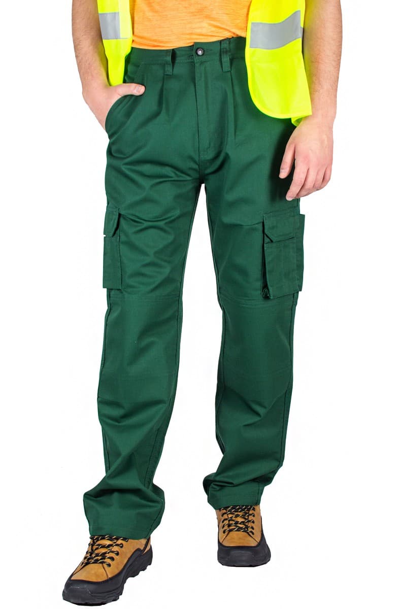 FIRI W40-L34: Męskie Spodnie Robocze Zielone z Potrójnymi Szwami 🛠️