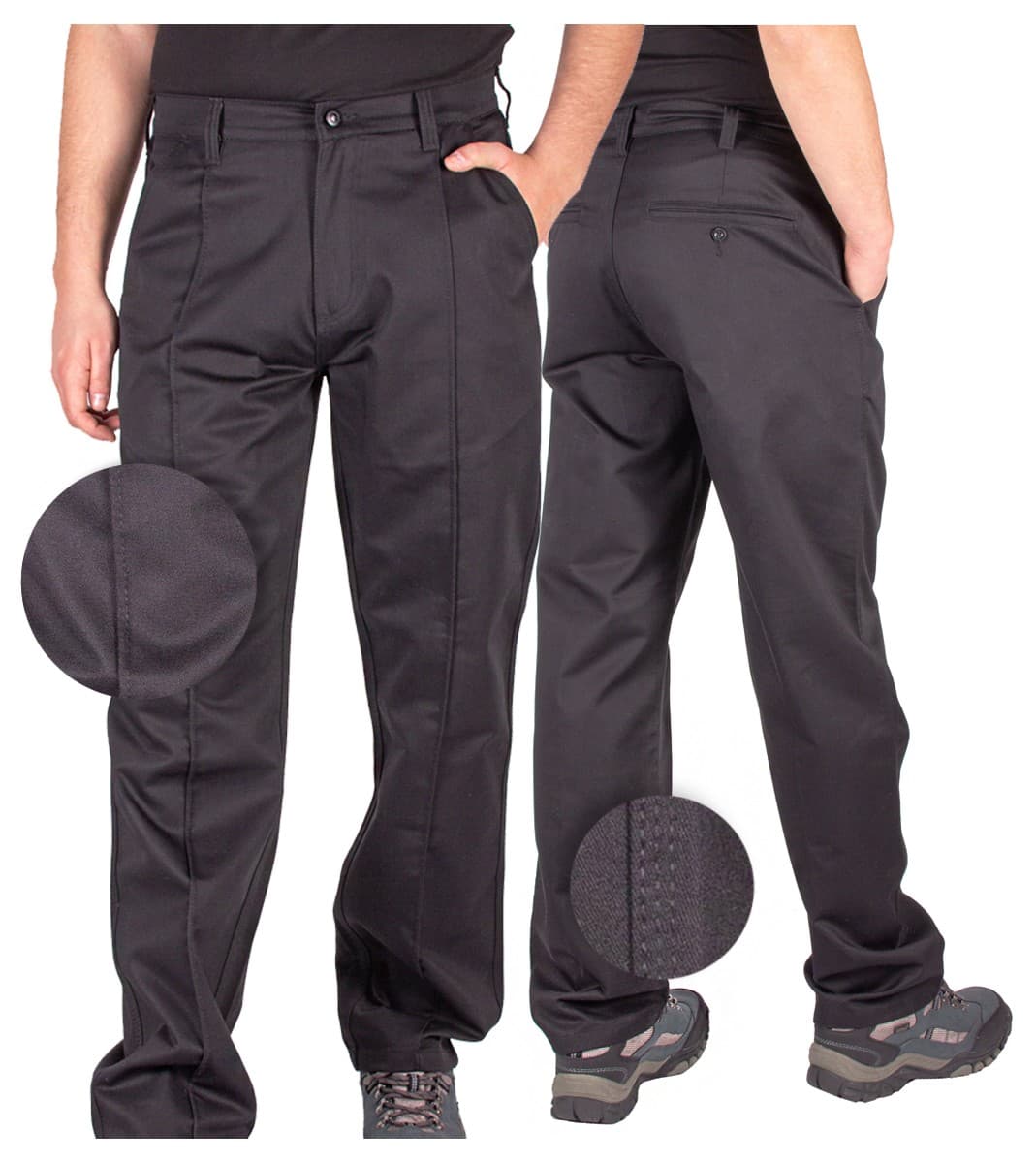 Męskie Spodnie Taktyczne W40-L30, Czarne, Styl Policyjny 🚔