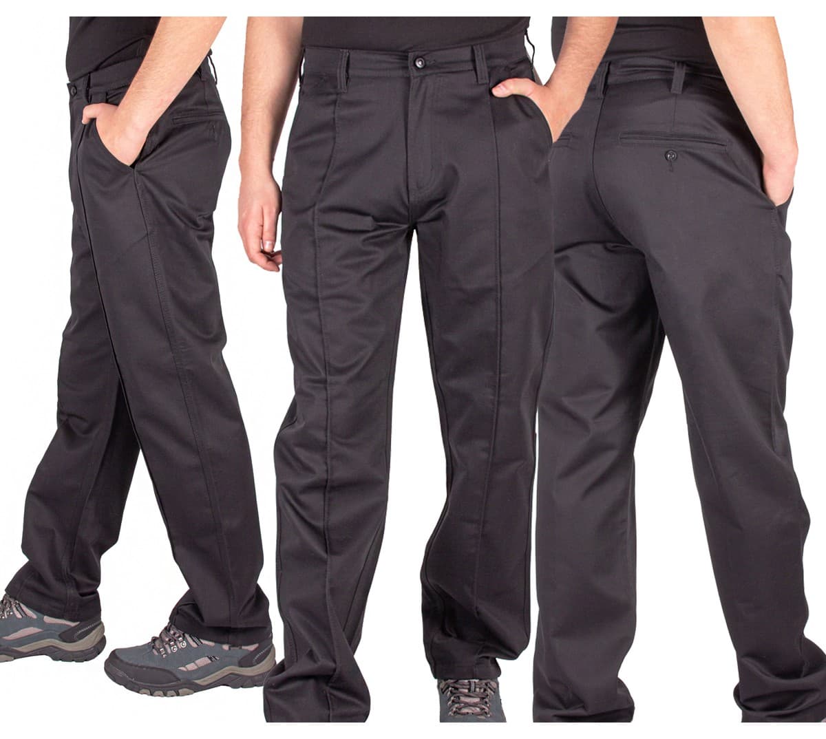 Męskie Spodnie Taktyczne W40-L30, Czarne, Styl Policyjny 🚔