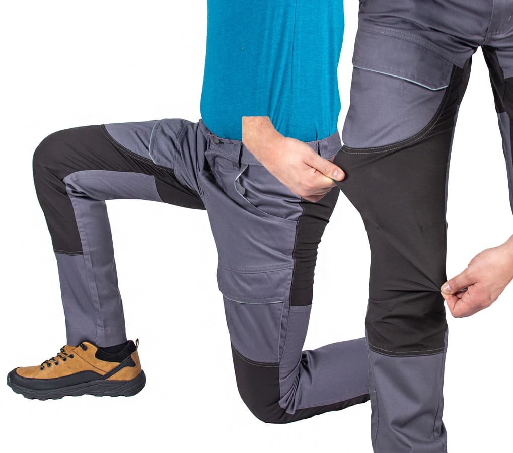 Elastyczne Spodnie Robocze Slim Męskie, Wygodne do Pasa, Szary XL 🛠️