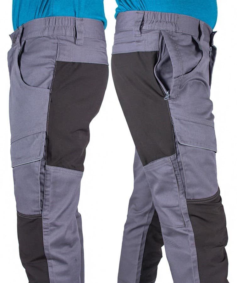 Elastyczne Spodnie Robocze Slim Męskie, Wygodne do Pasa, Szary XL 🛠️