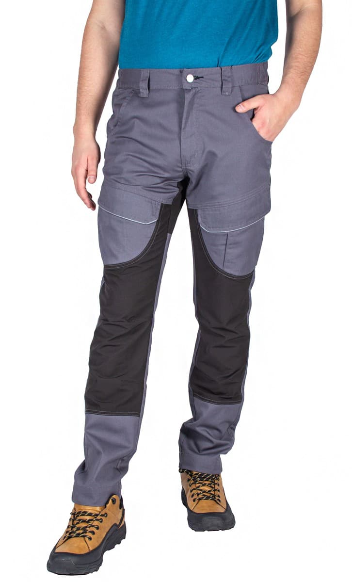 Elastyczne Spodnie Robocze Slim Męskie, Wygodne do Pasa, Szary XL 🛠️