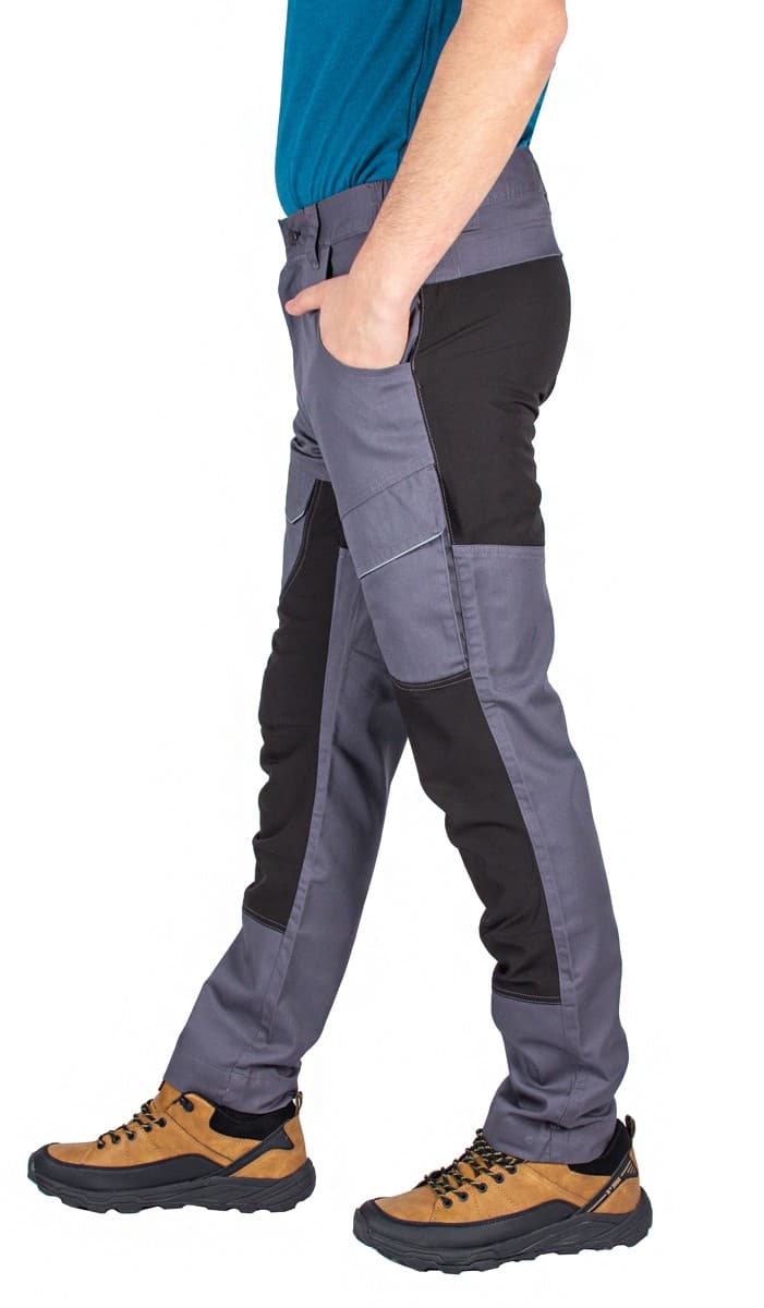 Elastyczne Spodnie Robocze Slim Męskie, Wygodne do Pasa, Szary XL 🛠️