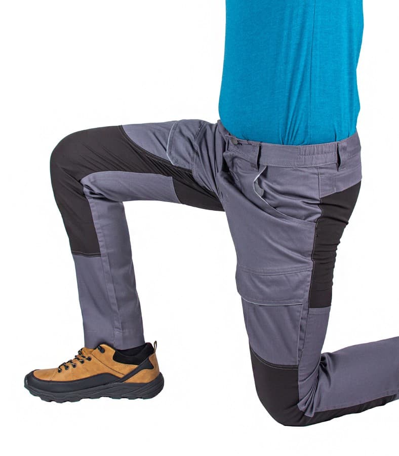 Elastyczne Spodnie Robocze Slim Męskie, Wygodne do Pasa, Szary XL 🛠️