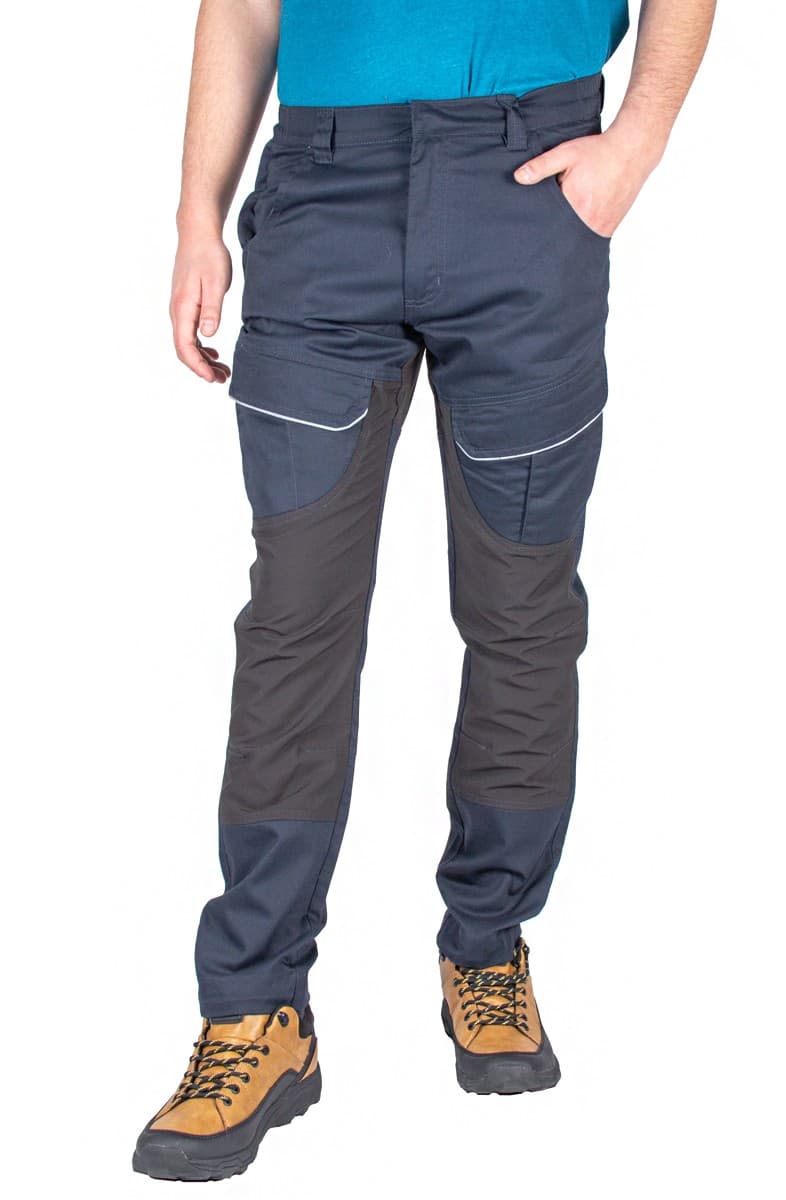 Elastyczne Spodnie Robocze Slim Męskie Granat L - Komfort Pracy 🛠️