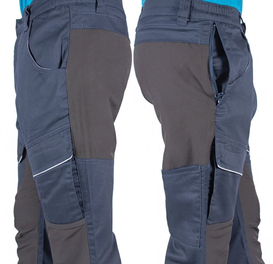 Elastyczne Spodnie Robocze Slim Męskie Granat L - Komfort Pracy 🛠️