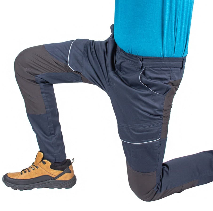 Elastyczne Spodnie Robocze Slim Męskie Granat L - Komfort Pracy 🛠️